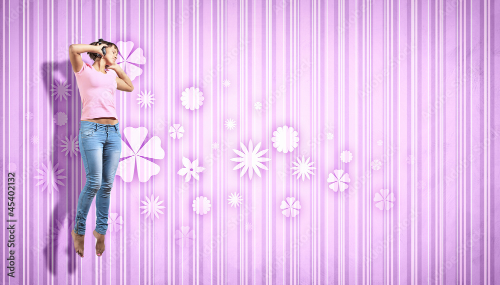 young woman dancing and jumping... young woman dancing and jumping...