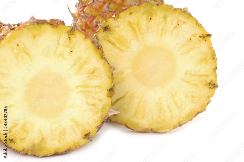 Pineapple sliced isolated on white Pineapple sliced isolated on white