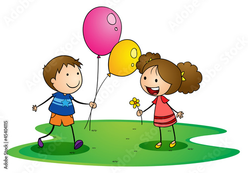 kids with balloons