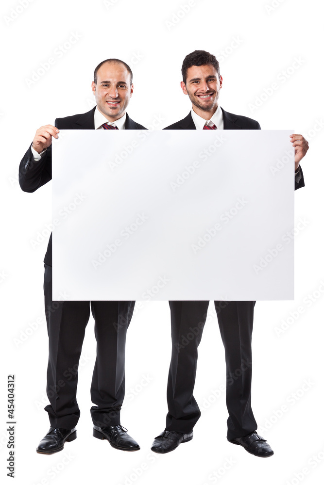 Two Businessman and a billboard Two Businessman and a billboard