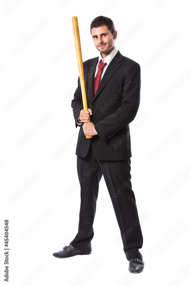 Businessman and baseball bat Businessman and baseball bat