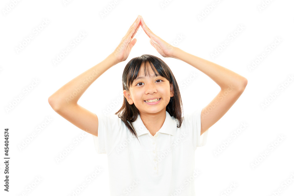 微笑む女の子 微笑む女の子