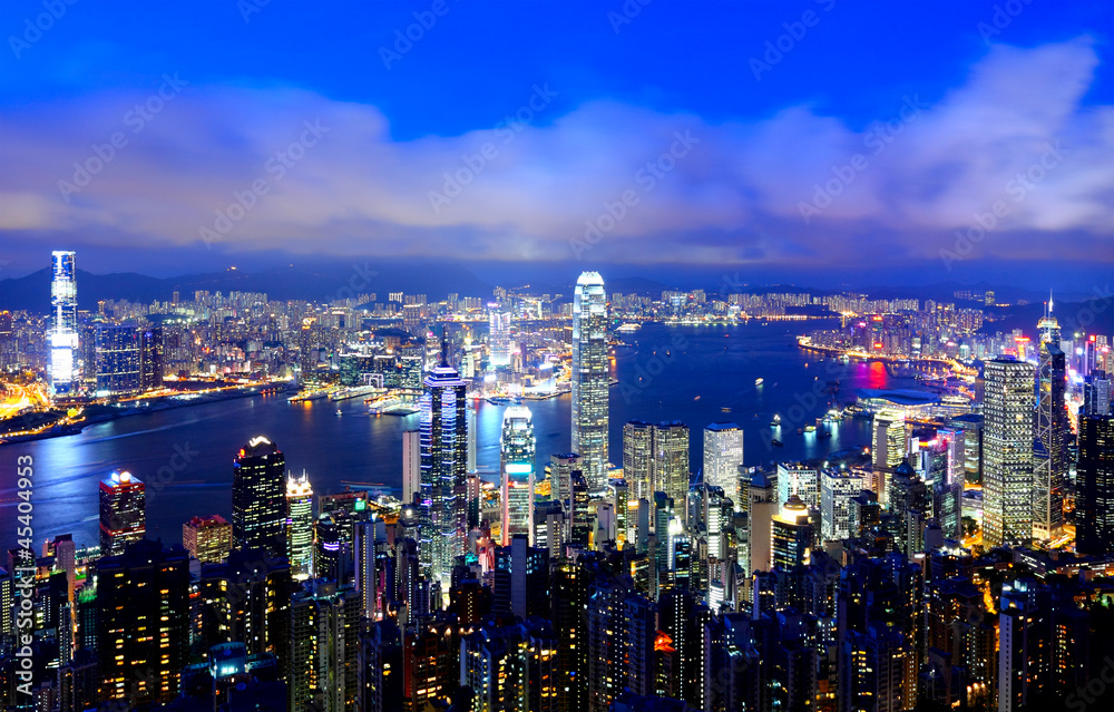 Hong Kong city at night