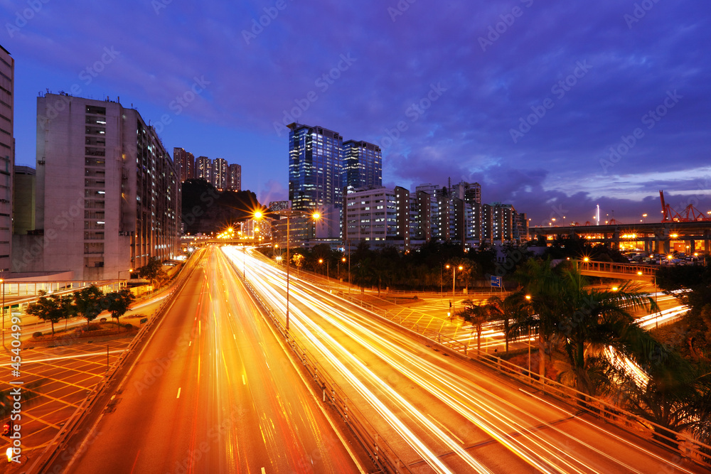 Fototapeta premium traffic in Hong Kong at night