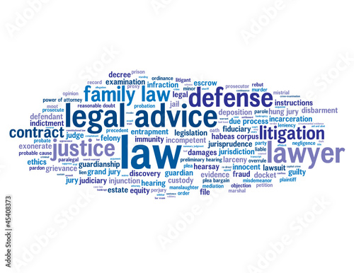 “LAW” Tag Cloud  (scales of justice judge trial tribunal rights)