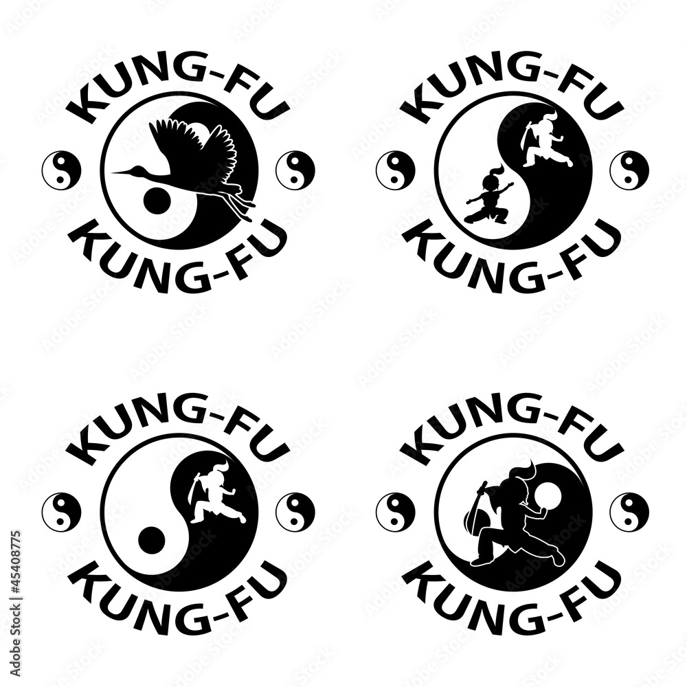 kung fu logo yin yang ' Poster, picture, metal print, paint by shiner  artist | Displate