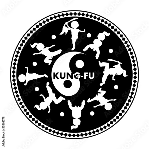 Kung fu logo,  isolated on white background