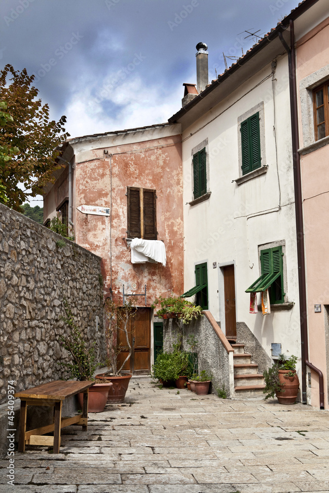 Alley in the historic village of Marciana, island of Elba