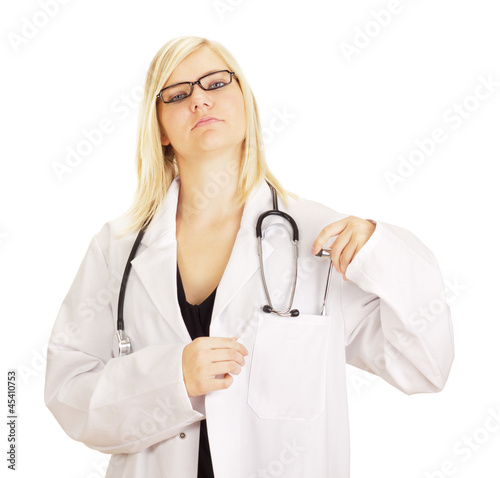 Medical doctor with reflex hammer