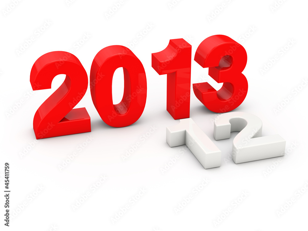 New year 2013 3d render illustration New year 2013 3d render illustration
