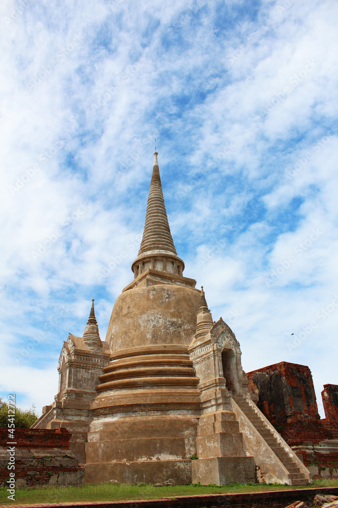 Ancient Buddhist temple in Ayutthaya, Thailand.