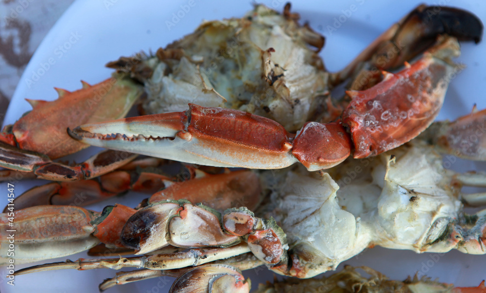 Roasted Cancer Pagurus on the plate in Turkey. Roasted Cancer Pagurus on the plate in Turkey.