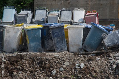 Trash boxes in trash area