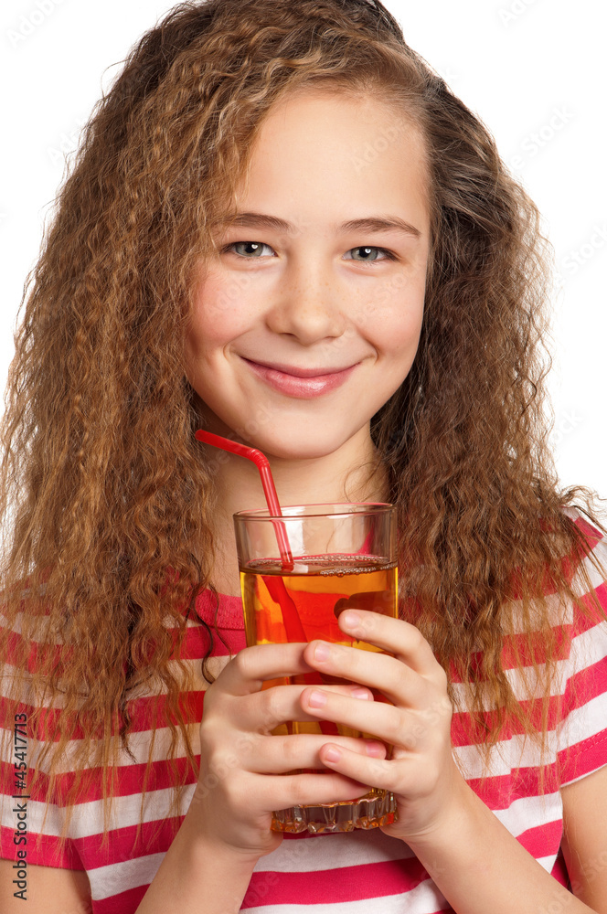 Girl with apple juice Girl with apple juice