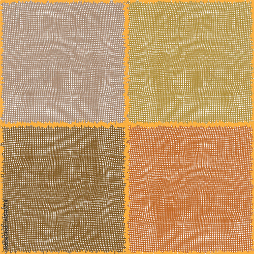 Stylized cotton textures in seamless square composition