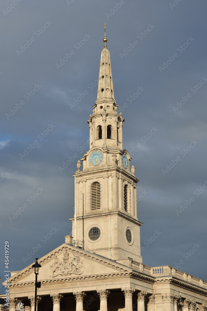 Spire and roof of st Martins in the field