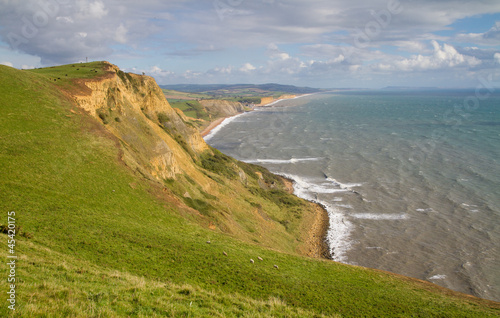 Dorset coastline looking towards West Bay on the Jurassic Coast