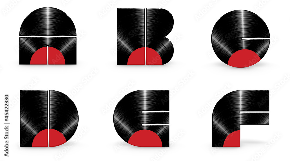 Vinyl alphabet A B C D E F Stock Illustration | Adobe Stock
