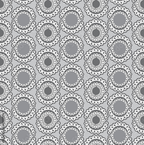 lacy floral seamless pattern grey background