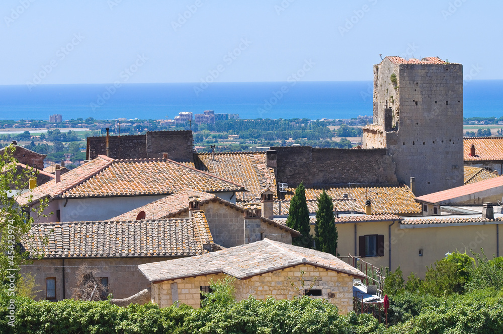 Panoramic view of Tarquinia. Lazio. Italy.