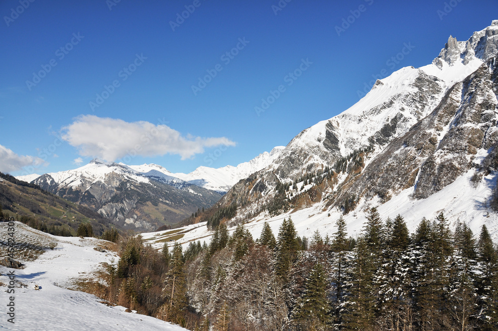 Mountain ridge in Elm region, Switzerland