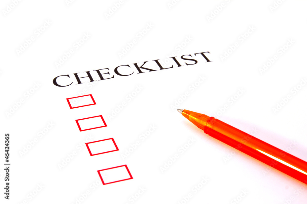 Checklist with pen and checked boxes. Checklist with pen and checked boxes.