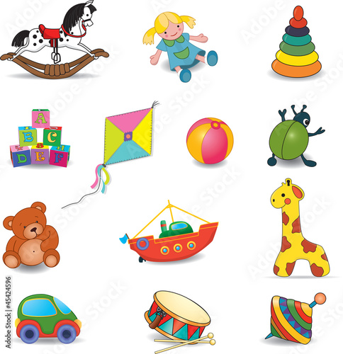 Baby's toys set.Vector illustration