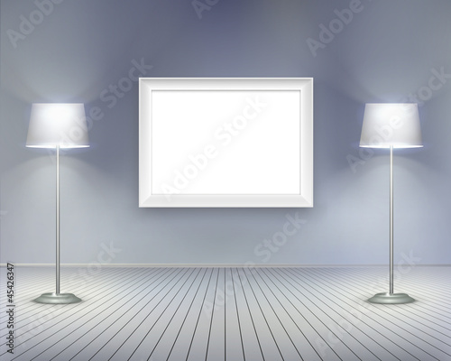 Room with picture.  Vector illustration.