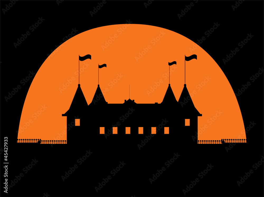 Halloween castle vector