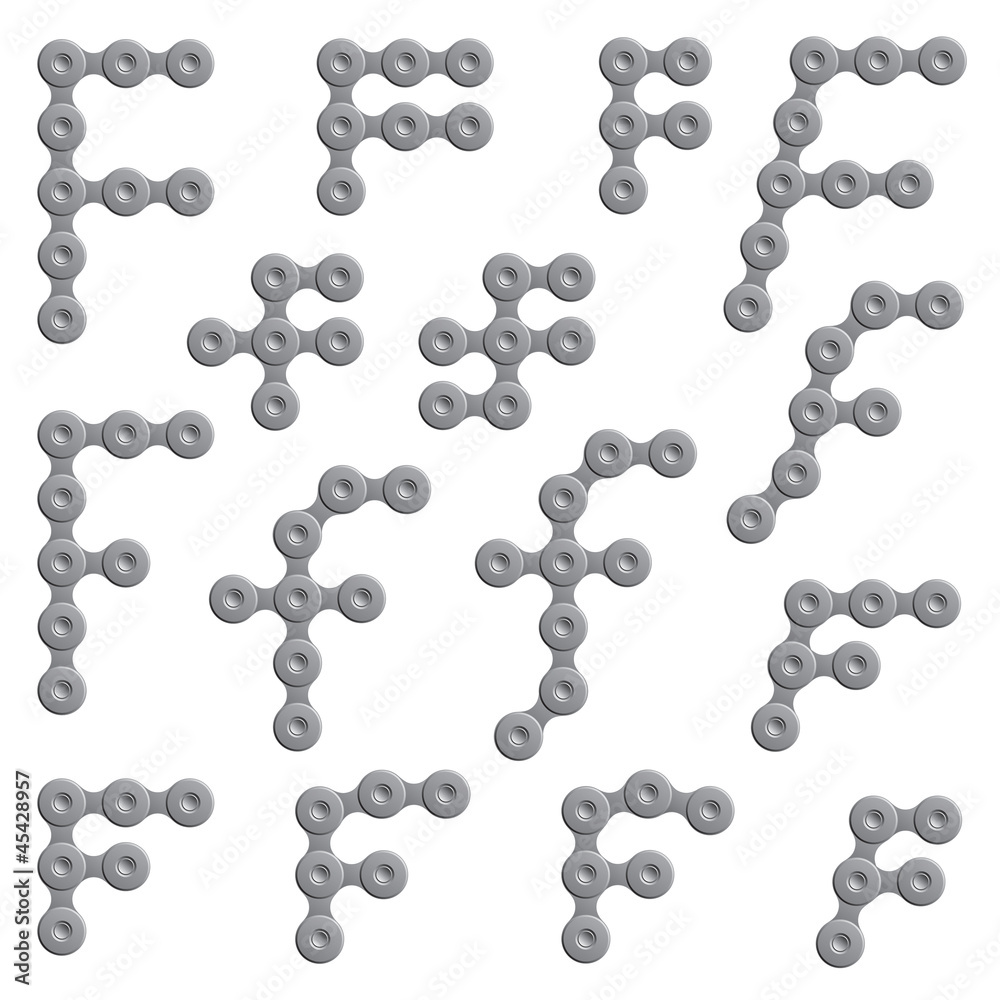 Abstract Letter F - Chain Sign Set