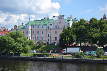 Acrylglasbilder Stadt am Wasser Historische Aussicht auf Wyborg Russland  © konstan