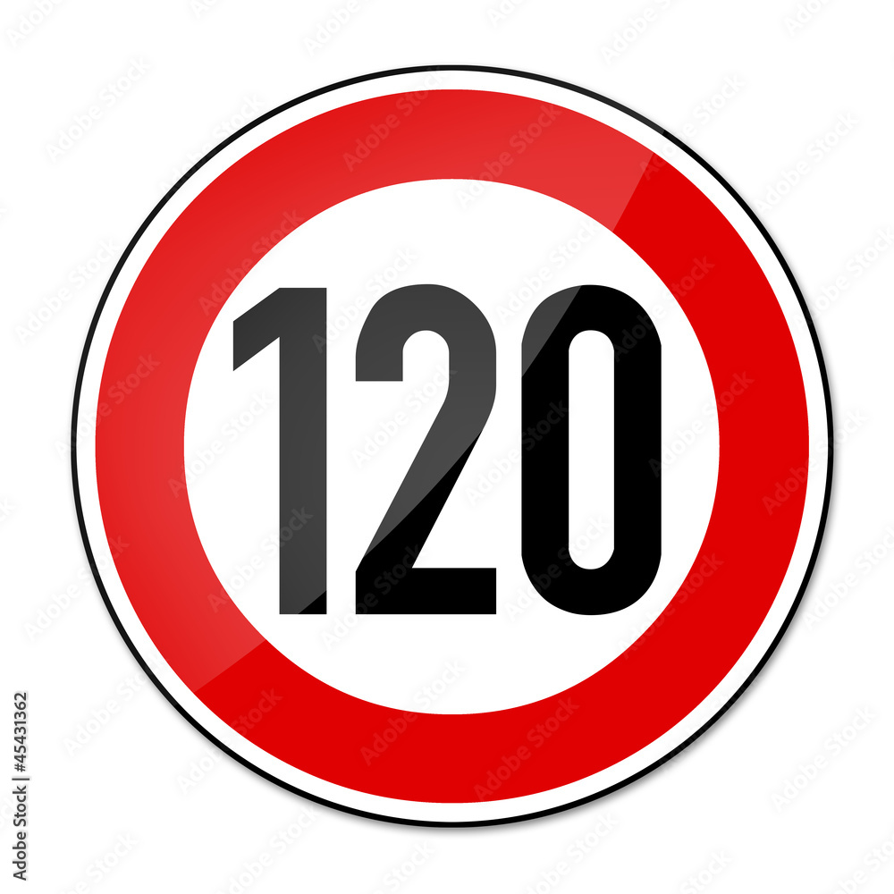Verkehrsschild Geschwindigkeitsbegrenzung 120km/h Verkehrsschild Geschwindigkeitsbegrenzung 120km/h