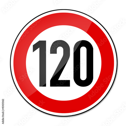Verkehrsschild Geschwindigkeitsbegrenzung 120km/h