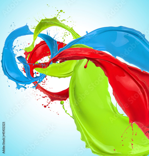 Colored paint splashes