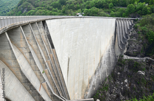 Dam of power station in Verzasca valley, Switzerland photo