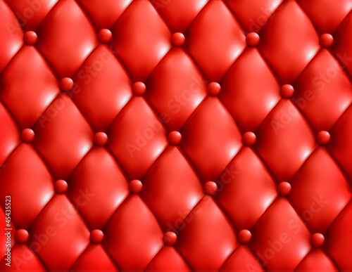 Red button-tufted leather background. Vector