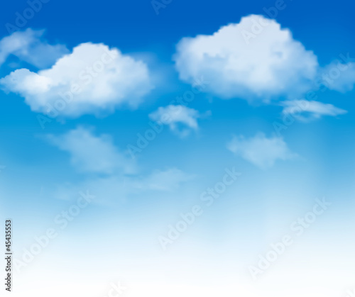 Blue sky with clouds. Vector background