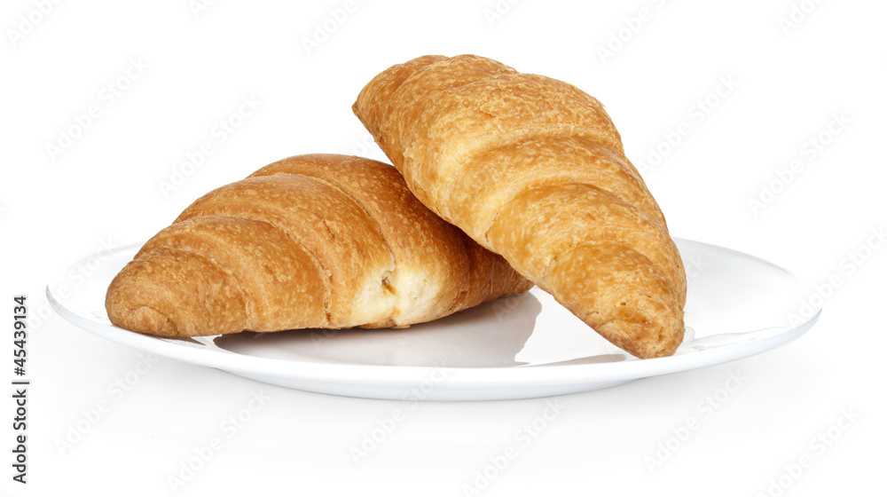 croissant over white background
