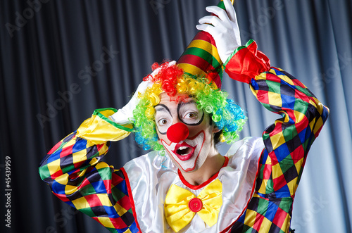 Funny clown in studio shooting