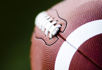 Close up of an american football