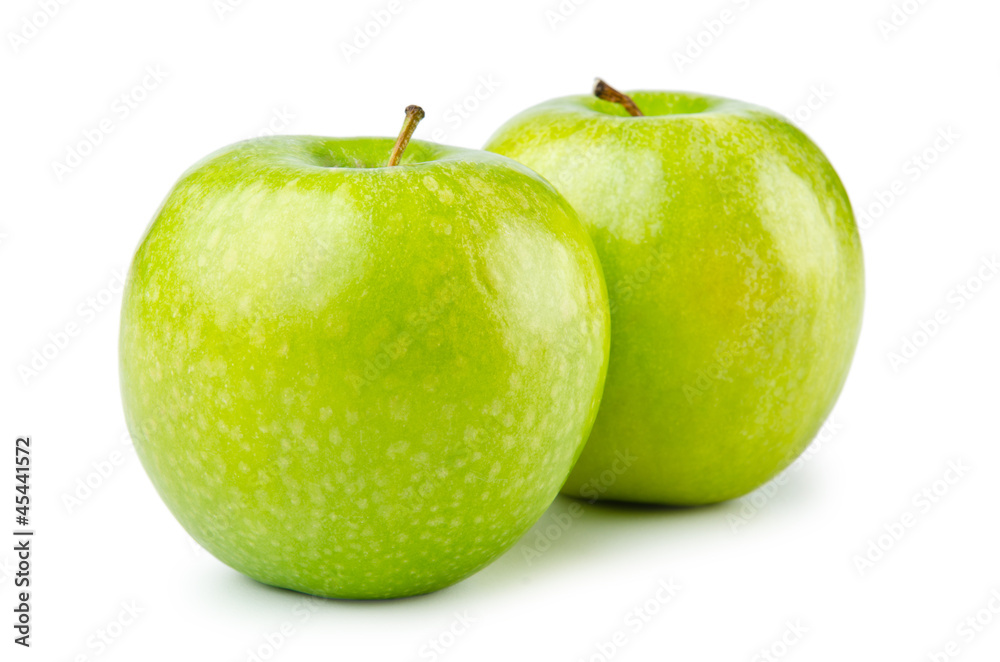 Green apples isolated on the white background Green apples isolated on the white background