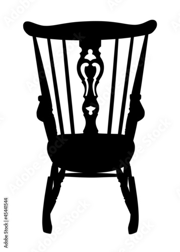 Wintage Rocking Chair Stencil - Rear