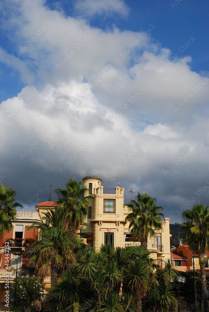 Obraz premium Ancient house and park, Spotorno, Italy