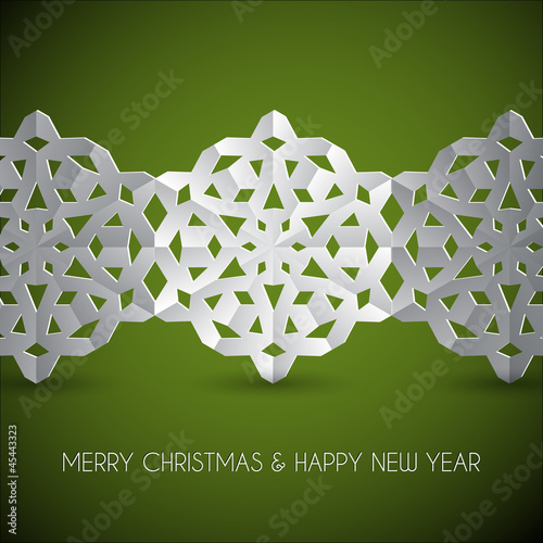 Vector white paper christmas snowflakes