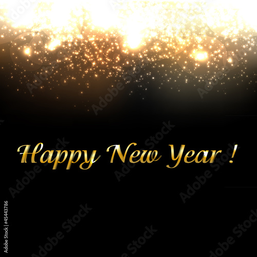 Gold New Year Background With Blur