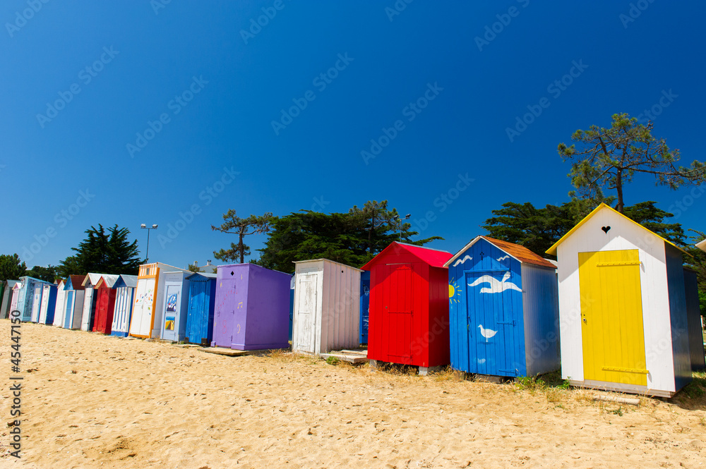 Beach huts Oleron island