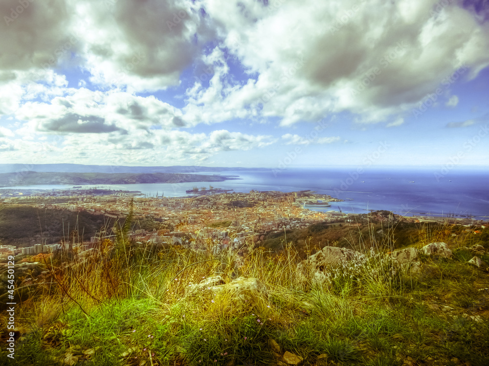 panoramic view of trieste gulf, italy