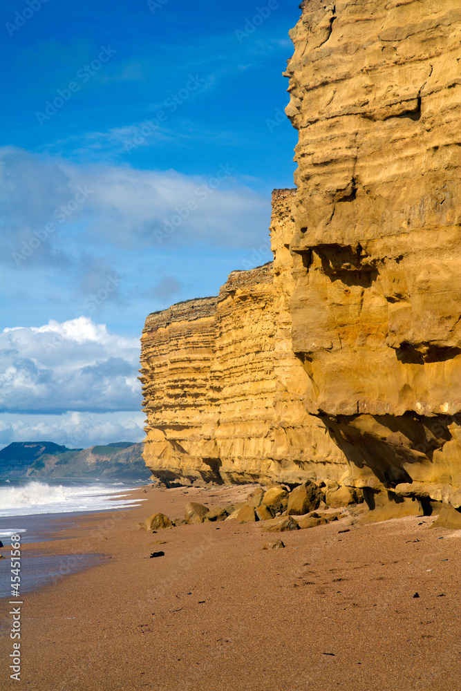 Burton Bradstock beach Dorse spectacular sandstone cliffs