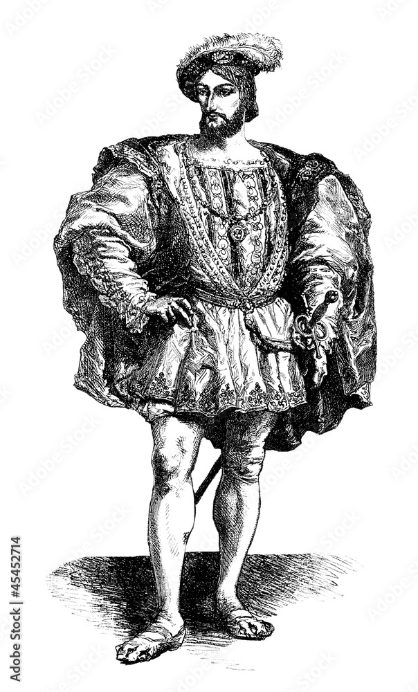 Prestigious french King : Francois 1er- 16th century Stock Illustration |  Adobe Stock