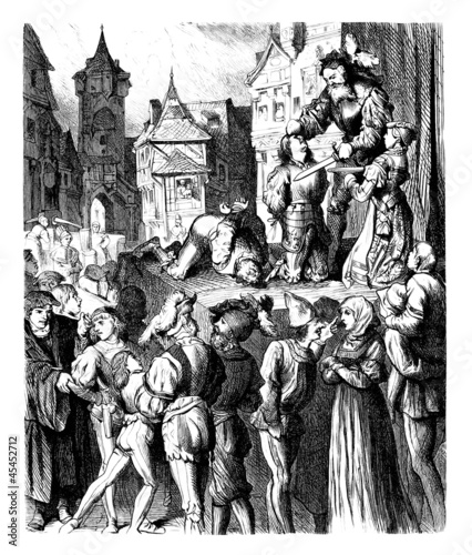 Medieval public Execution Stock Illustration | Adobe Stock
